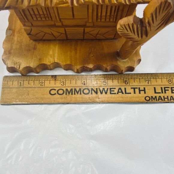 Vintage Hand Crafted Wood Art Tiki Coin Bank - Picture 8 of 10